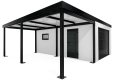 GARDEON® Garage mit Hörmann Garagentor, Fenster und Carport links